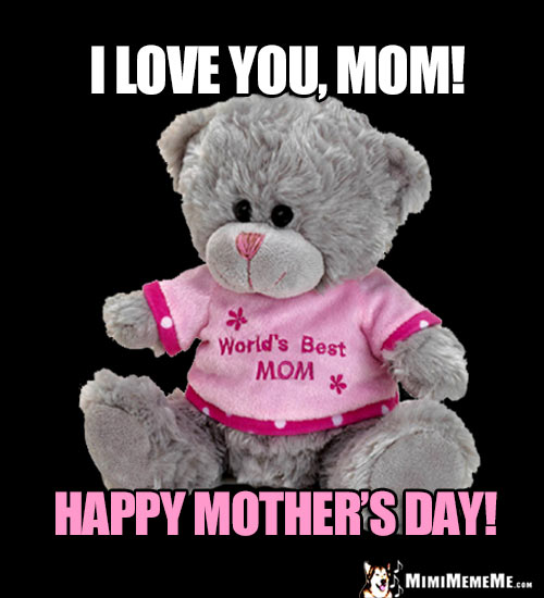 World's Best Mom Teddy Bear: I love you, Mom! Happy Mother's Day!
