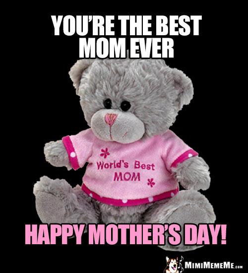 Teddy Bear Saying: You're the best Mom ever. Happy Mother's Day!