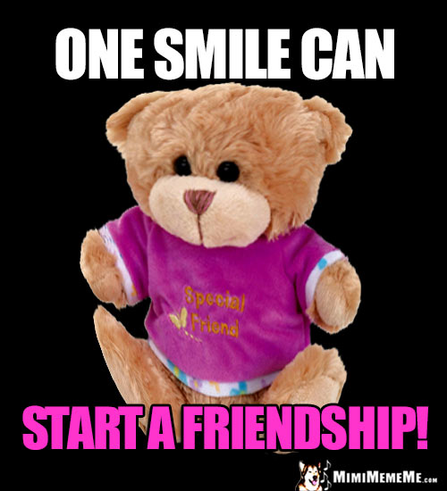 BFF Teddy Bear Says: One smile can start a friendship!