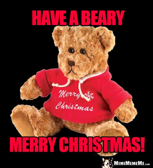 Teddy Bear Says: Have a Beary Merry Christmas!