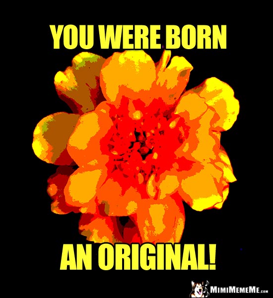 Posterized Flower Saying: You were born an original!