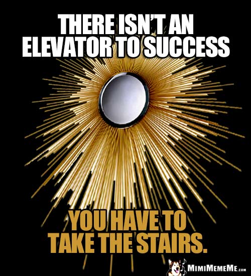 Humorous Good Thought: There isn't an elevator to success, you have to take the stairs.